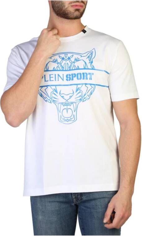 Plein Sport Wit Katoenen T-Shirt met Print Wit Heren
