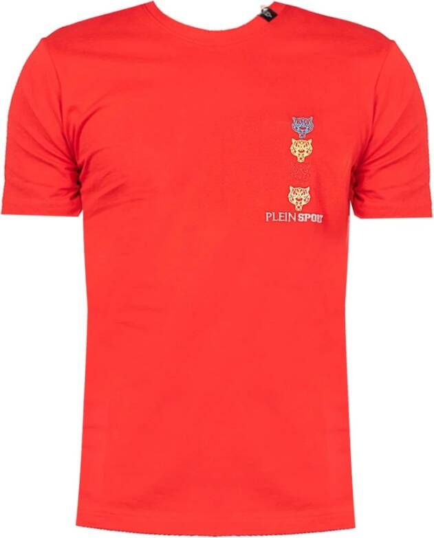 Plein Sport Geborduurd Framelon T-shirt Red Heren