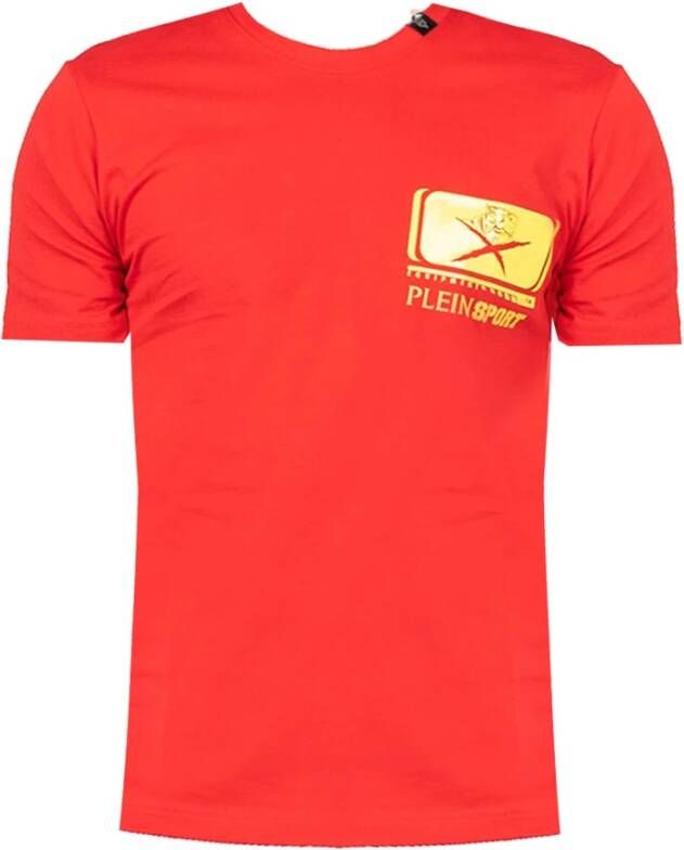 Plein Sport Simple Framelon T-Shirt voor Heren Rood Heren