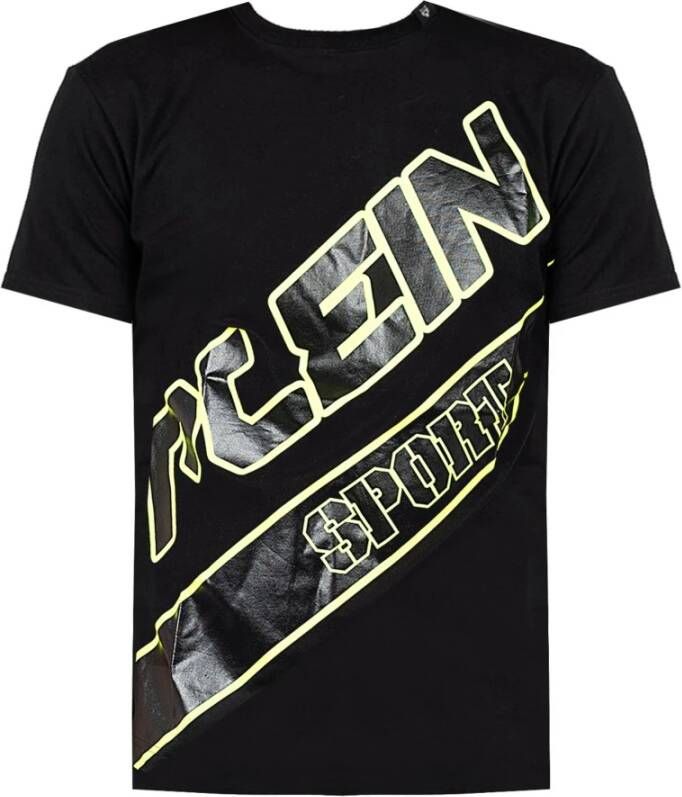 Plein Sport Zwart Katoenen Print T-Shirt Black Heren
