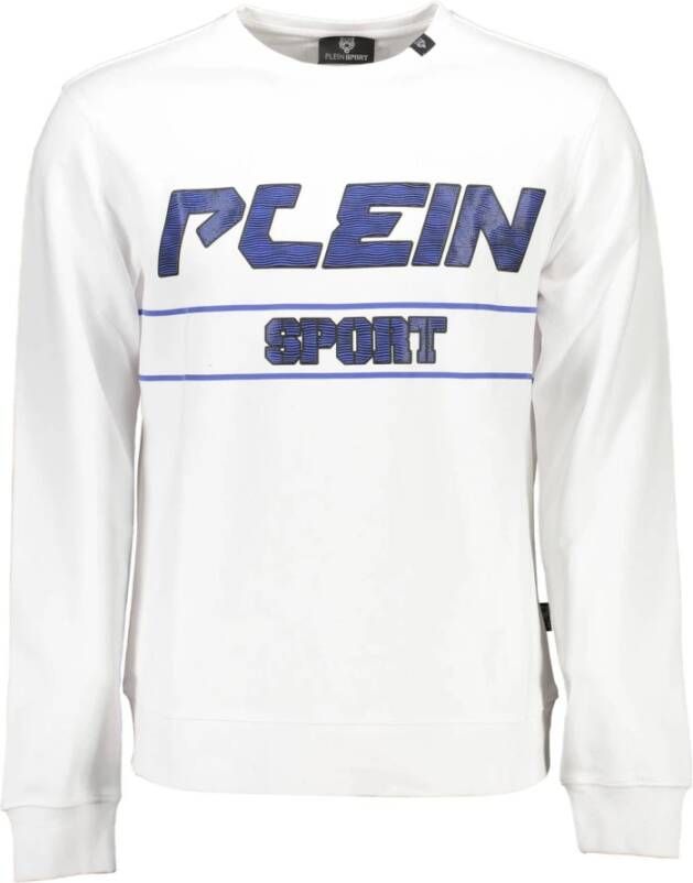 Plein Sport Witte Katoenen Trui met Contrasterende Details White Heren
