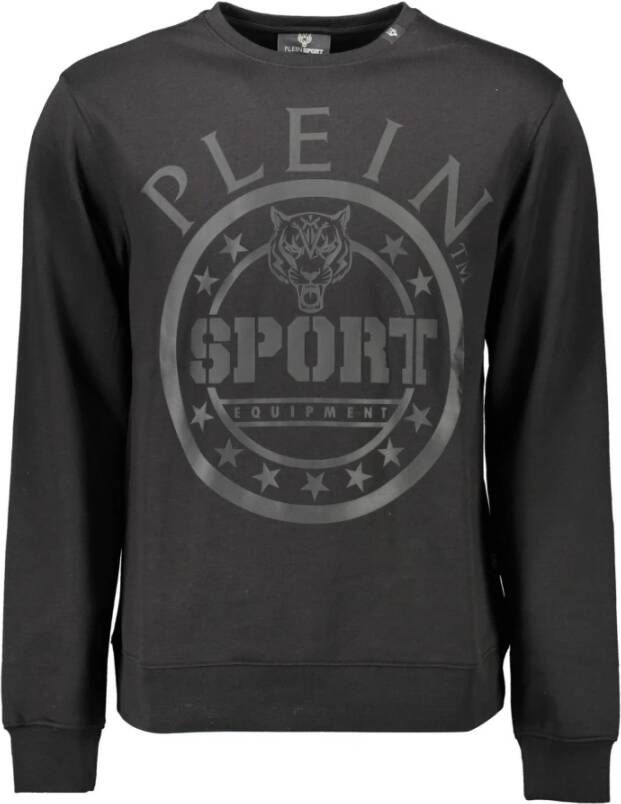 Plein Sport Zwarte Logo Print Sweater Heren Black Heren
