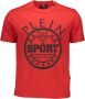 Plein Sport Rode Katoenen T-Shirt met Print Red Heren - Thumbnail 1