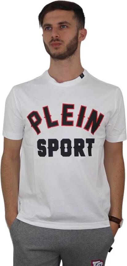 Plein Sport Grijze Katoenen T-Shirt met Contrasterende Details Grijs Heren