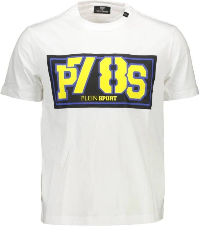Plein Sport Stijlvol wit katoenen T-shirt met gedurfde details White Heren