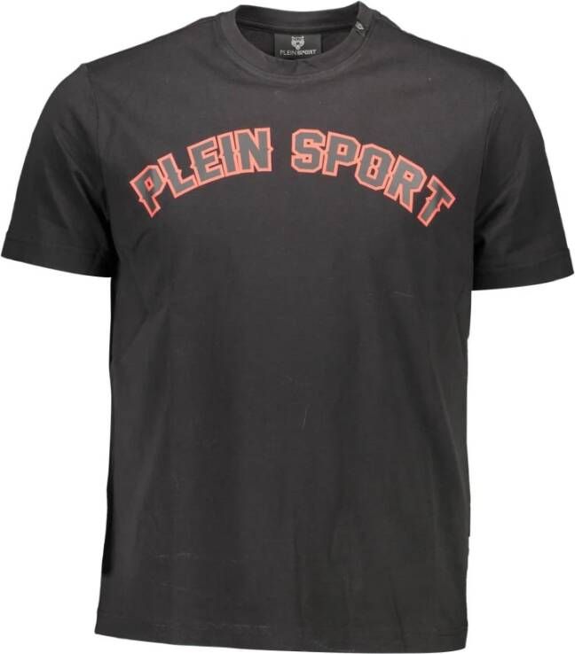 Plein Sport Iconisch Zwart Katoenen T-Shirt met Prints Black Heren