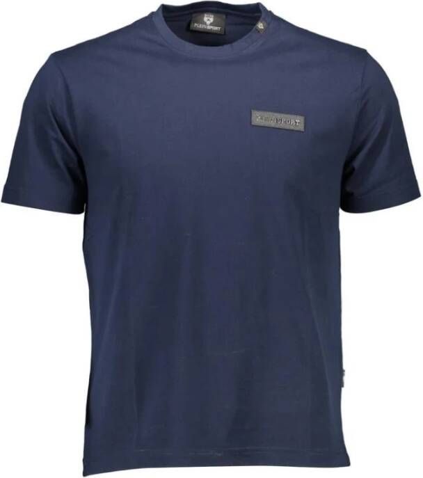 Plein Sport Blauw Katoenen T-Shirt met Achterprint Blue Heren