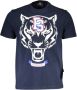 Plein Sport Elektrisch Blauw Katoenen T-shirt met Exclusieve Print Blue Heren - Thumbnail 1