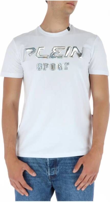 Plein Sport Bedrukt Heren T-shirt met Ronde Hals White Heren