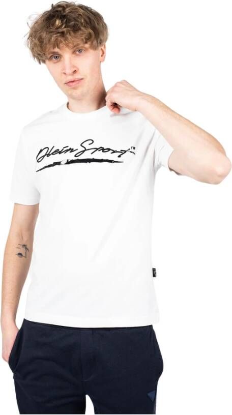 Plein Sport Witte Bedrukte Korte Mouw T-shirt White Heren