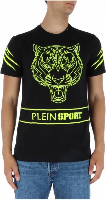 Plein Sport Zwart Bedrukt Heren T-shirt Black Heren