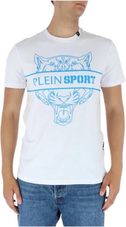 Plein Sport Wit Print T-shirt voor Heren White Heren