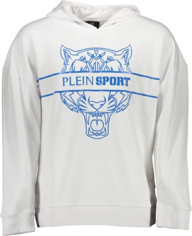 Plein Sport Wit sweatshirt met capuchon en contrastprint White Heren