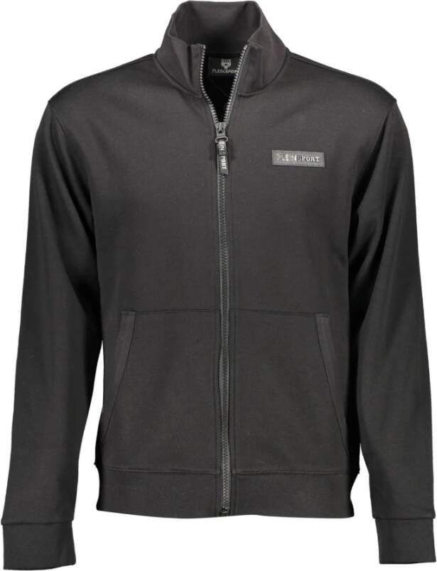 Plein Sport Sweatshirt met rits en contrasten Comfort Stijl Black Heren