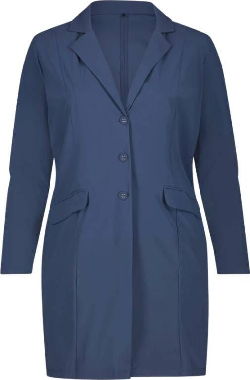 Plus Basics Blazer Blauw Dames