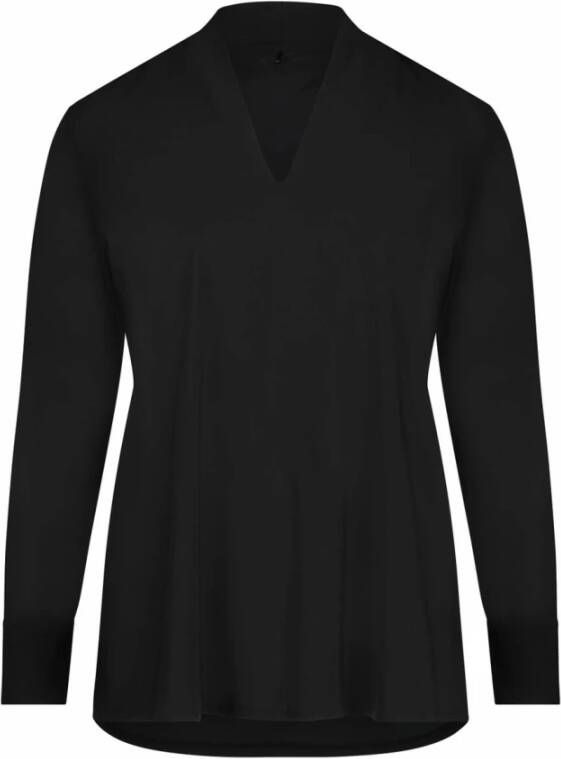 Plus Basics Klassieke Top Lange Mouw Zwart Dames - Foto 4