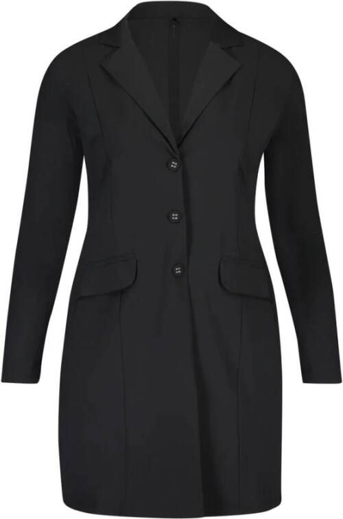 Plus Basics Lange Reis Blazer Zwart Dames