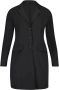 Plus Basics lange blazer van travelstof zwart - Thumbnail 2