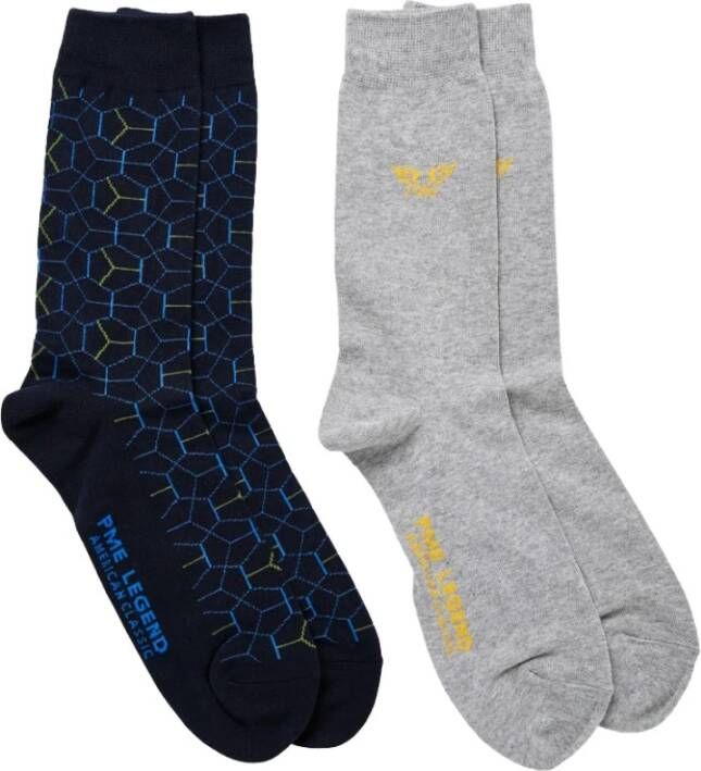 PME Legend 2-Pack Legend PME Jacquard Sokken Blauw Heren