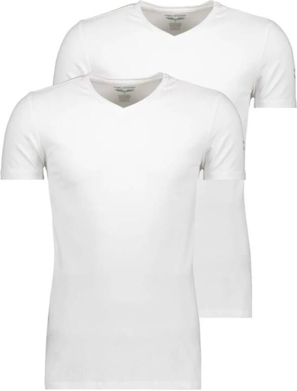 PME Legend 2-Pack Slim Fit V-hals T-shirts White Heren
