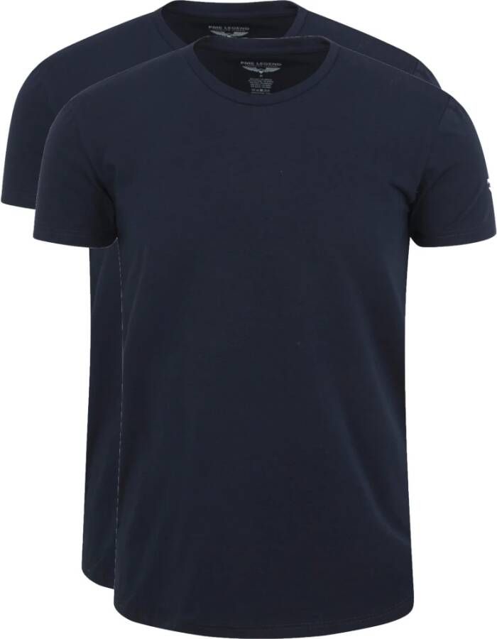 PME Legend Basic T-shirt 2-Pack O-Hals Navy Blauw Heren - Foto 4