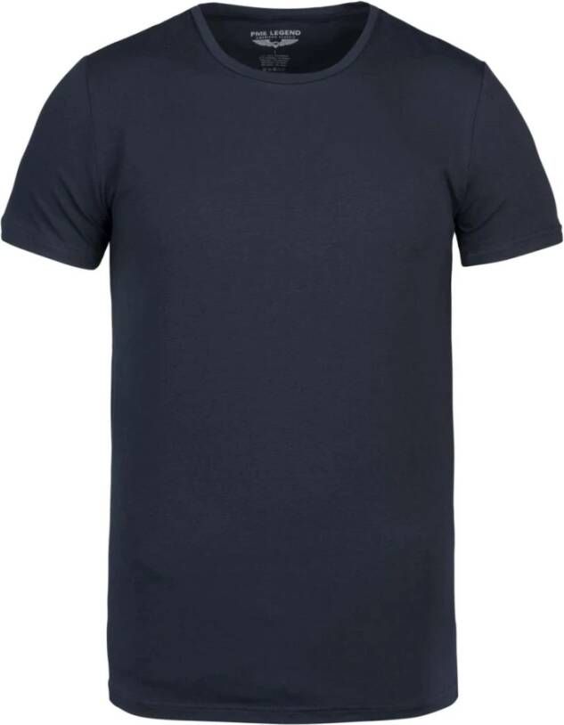 PME Legend Kortemouw R-Neck Basic T-Shirt Blauw Heren