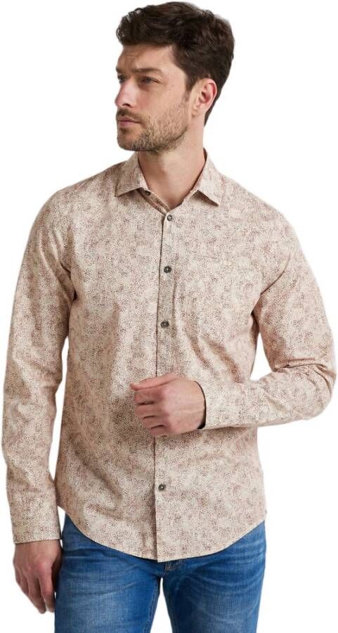 PME Legend Long sleeve shirt allover print po misty rose Roze Heren