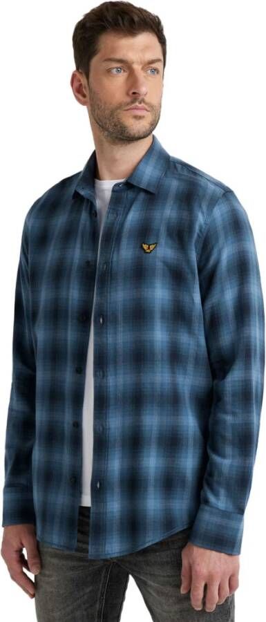 PME Legend Long sleeve shirt ctn yarn dyed tw salute Blauw Heren