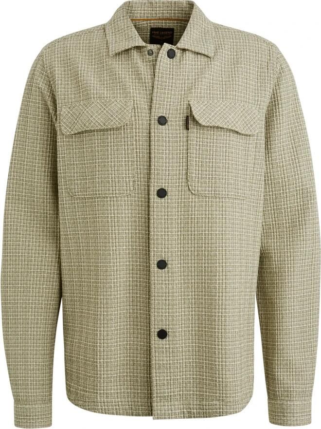 PME Legend Regular fit overhemdjack met paspelzakken op de borst model 'Dobby' - Foto 2