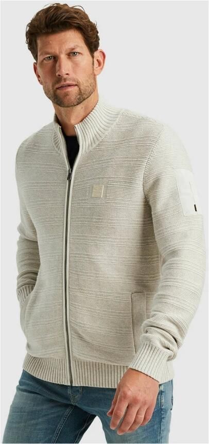 PME Legend Gebreide Katoenen Ritsjas Beige Heren - Foto 3