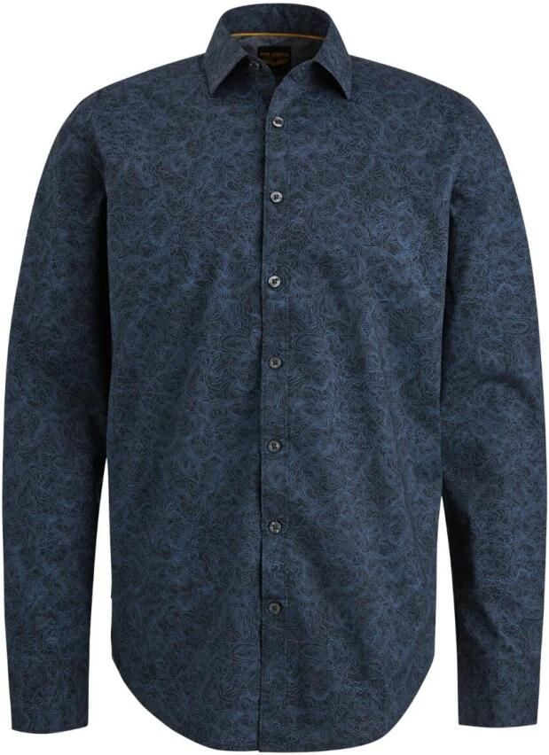 PME Legend regular fit overhemd met all over print donkerblauw