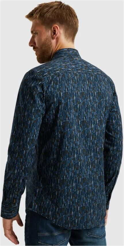 PME Legend Gedrukt lang mouw poplin overhemd Blue Heren - Foto 3