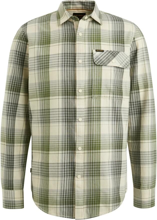PME Legend Geruite Twill Casual Overhemd Green Heren - Foto 2