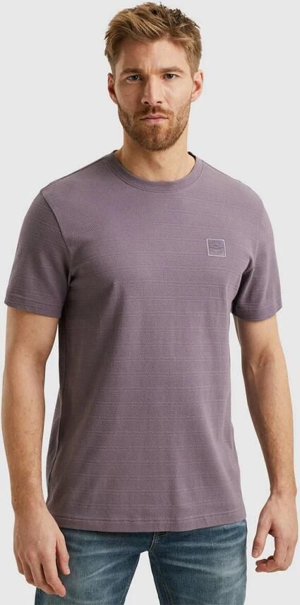 PME Legend Gestreept korte mouw R-hals T-shirt Purple Heren - Foto 3
