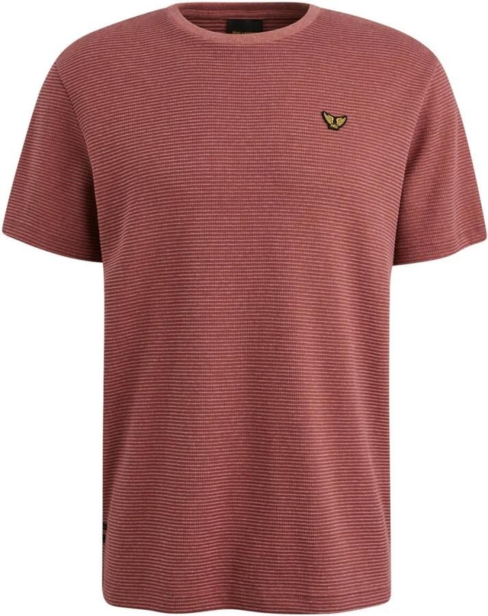 PME Legend Gestreept Kortemouw T-shirt met Textuur Brown Heren - Foto 3