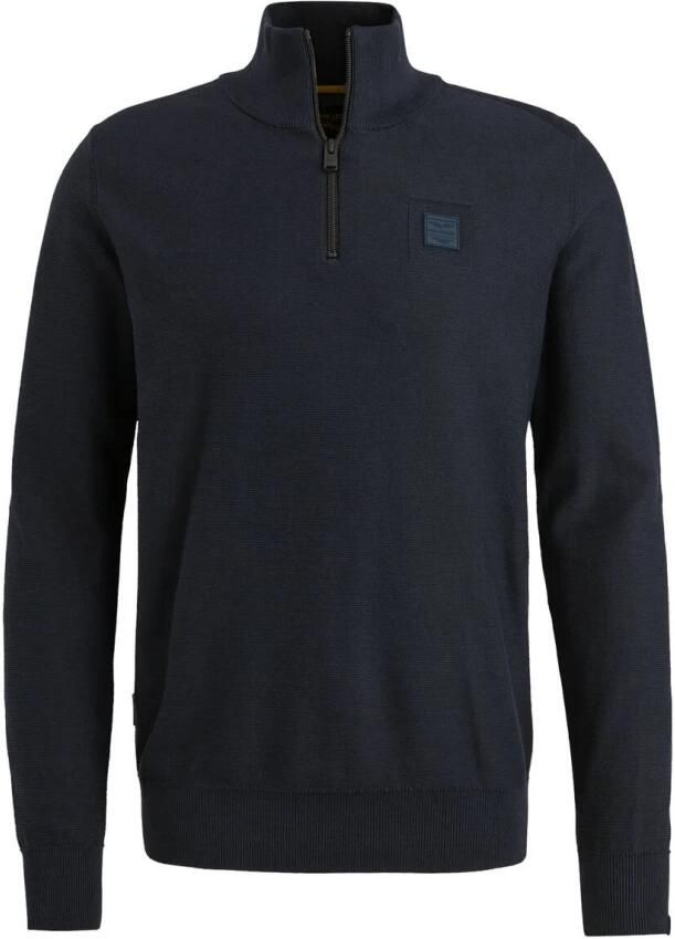 PME LEGEND Heren Truien & Vesten Half Zip Collar Cotton Modal Donkerblauw - Foto 9