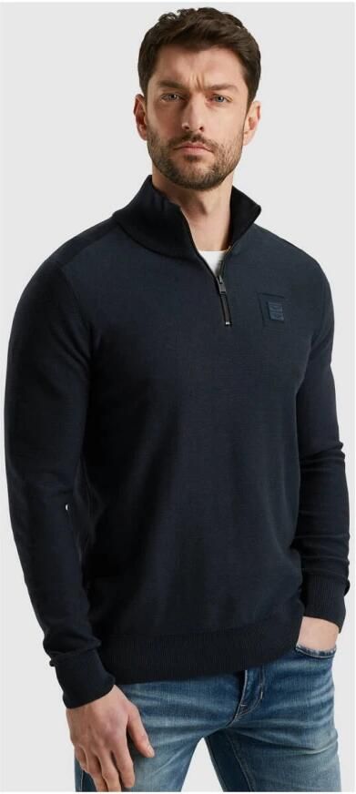 PME LEGEND Heren Truien & Vesten Half Zip Collar Cotton Modal Donkerblauw - Foto 8