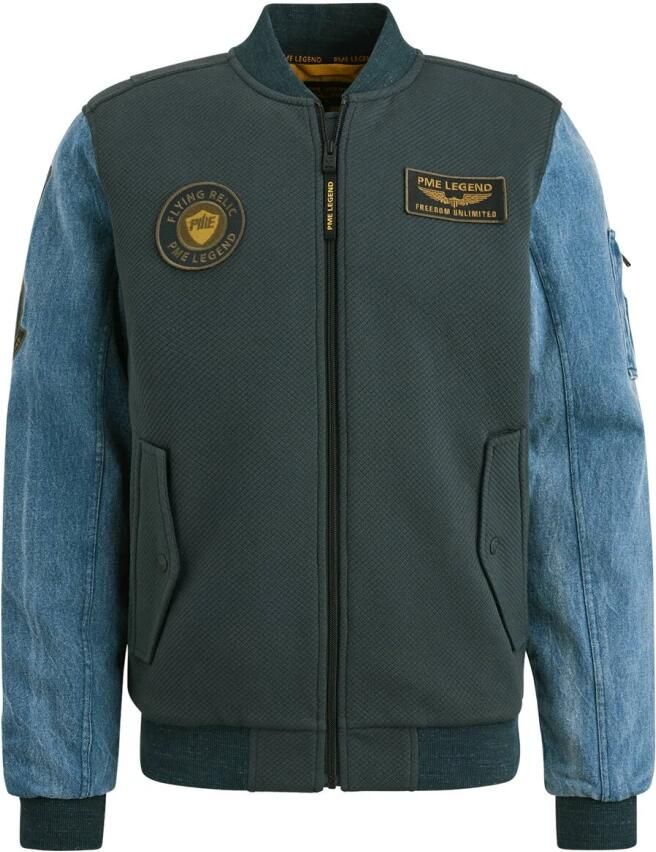 PME Legend Interlock Jacquard Twill Rits Jas Blue Heren - Foto 2
