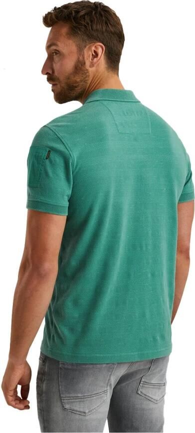 PME Legend Jacquard Piqué Korte Mouw Polo Green Heren - Foto 4