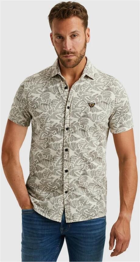 PME Legend Kort overhemd print op jersey Beige Heren - Foto 4