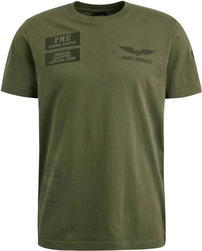 PME LEGEND Heren Polo's & T-shirts Short Sleeve R-neck Single Jersey Groen