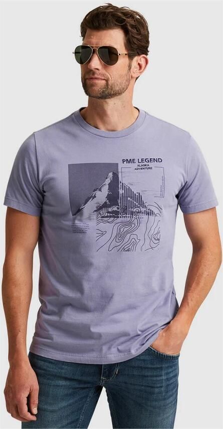 PME Legend Korte Mouw R-hals Jersey T-shirt Purple Heren - Foto 3