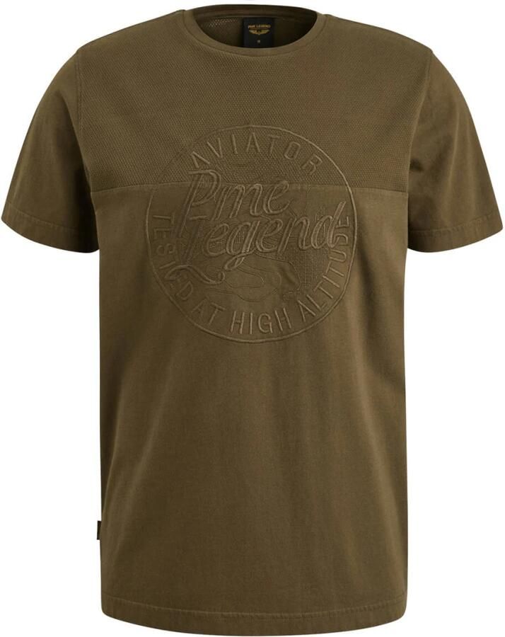 PME Legend Korte Mouw R-hals Piqué Mix Shirt Brown Heren - Foto 3