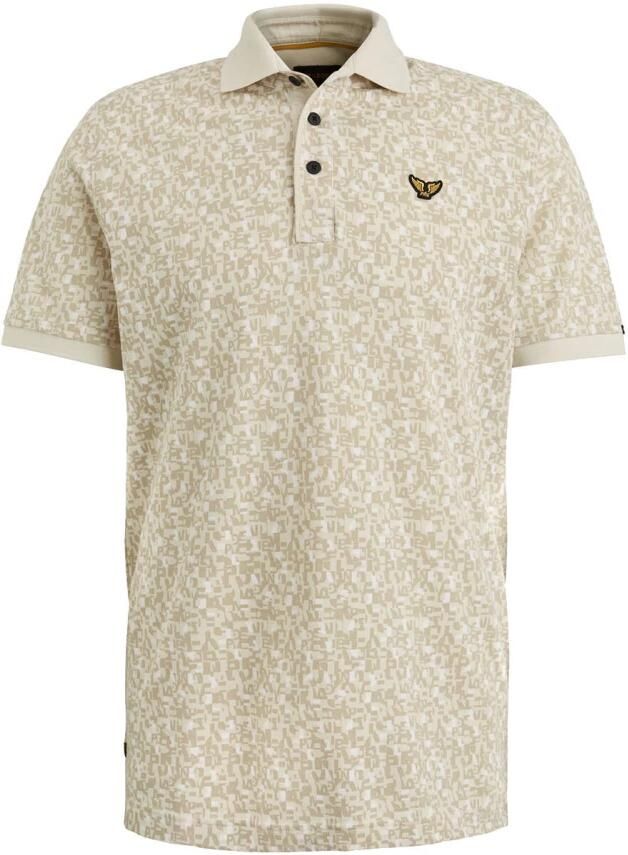 PME LEGEND Heren Polo's & T-shirts Short Sleeve Polo Fine Pique All Over Print Beige