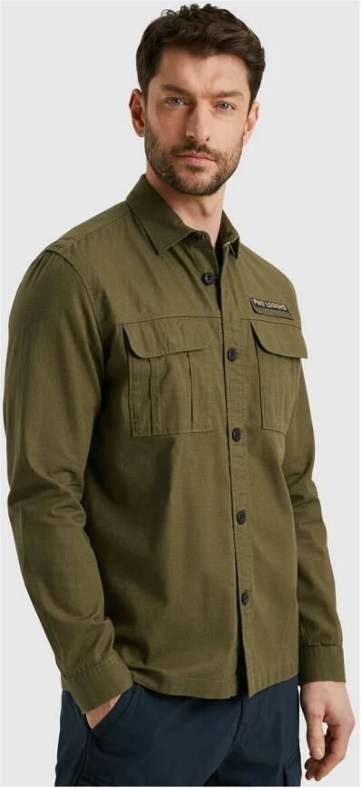 PME Legend Ribstop Overhemd Lange Mouw Psi2502215 Green Heren - Foto 7