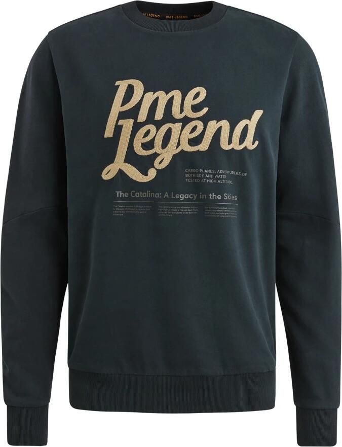 PME Legend Ronde Hals Peached Terry Sweater Blue Heren - Foto 4