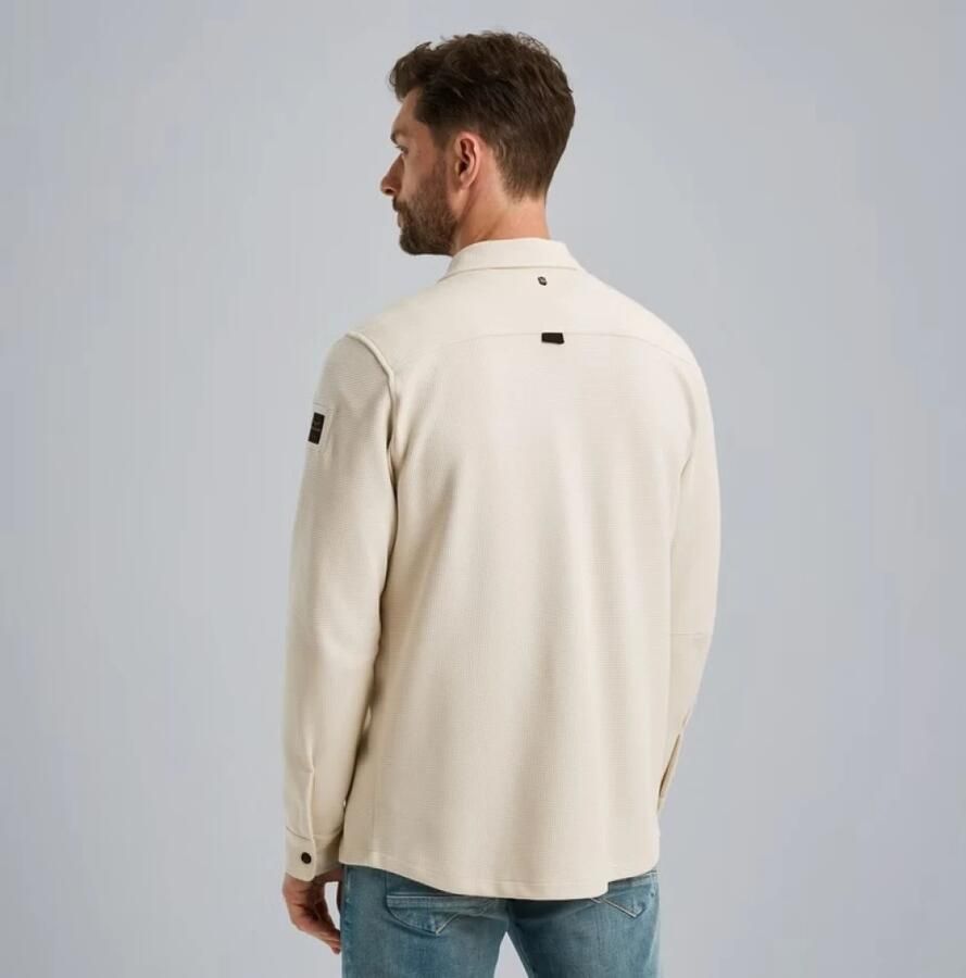 PME Legend Wafel Dubbelzijdig Jersey Overhemd Jas Beige Heren - Foto 4