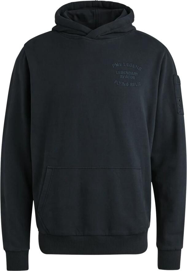 PME Legend Zachte Terry Geborstelde Hoodie Black Heren