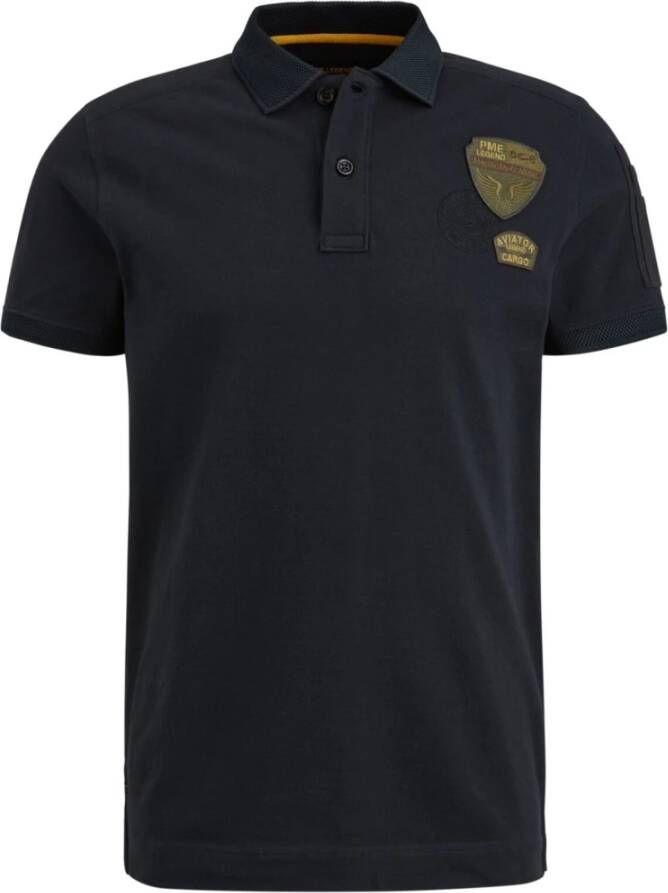 PME Legend Poloshirt Logo Blauw Heren
