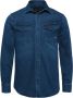 PME Legend Blauwe Casual Overhemd Long Sleeve Shirt Comfort Blue Denim - Thumbnail 2